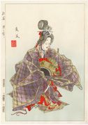 Kakitsubata, koi-no-mai (June) from the series Twelve Months of Noh Pictures